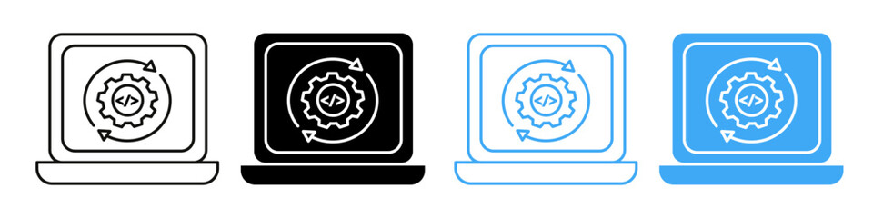 Code optimization icon mark in filled style