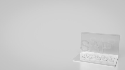 The Sap on notebook for technology concept 3d rendering.