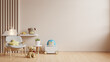 © Vanitjan - Mockup wall in the children's room on white wall background,Scandinavian style children room