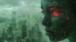 Futuristic vicious Artificial intelligence controls and monitors the city