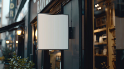 Outdoor store sign mockup with modern style