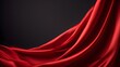 Draped red silk background. Red fabric texture surface. Texture, background, pattern, template. 3D vector illustration	