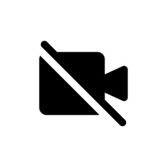 Poster - no camera video icon for streaming , stop video call symbol - recording not allowed - video cam off icon button - no record camera icon. app web vector icon