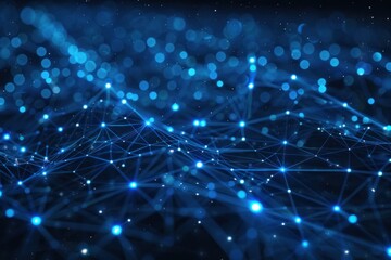 a glowing telecommunication of neural network, network security concept Generative AI.
