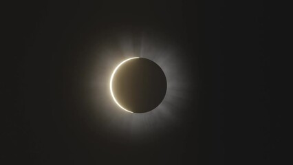 Wall Mural - 3D animation of a total solar eclipse