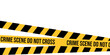 Crime scene tape. Criminal illustration on transparent background. Crime scene do not cross. 