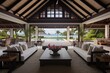 Living room of a house by a tropical beach