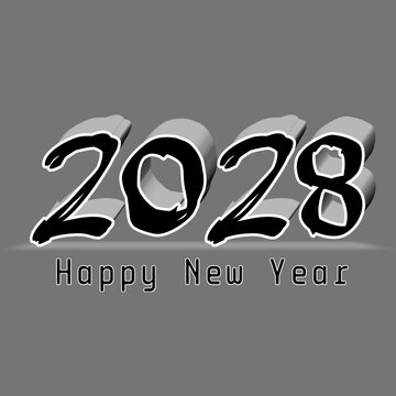 Happy New Year 2028 background illustration card 