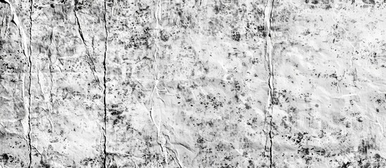 Poster - A monochromatic image of a concrete wall adorned with a pattern of terrestrial plants. A serene landscape featuring trees, water, and grass in the background