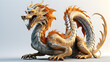 Hydra dragon 3d rendering cartoon