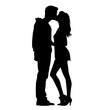 © vectorcyan - Couple kissing sweetly silhouette