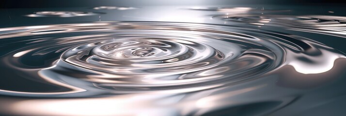 Poster - Abstract Silver Ripple on Water Surface