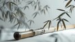 Traditional Chinese bamboo flute resting on white, its serene beauty and melodic potential captured in a timeless image.