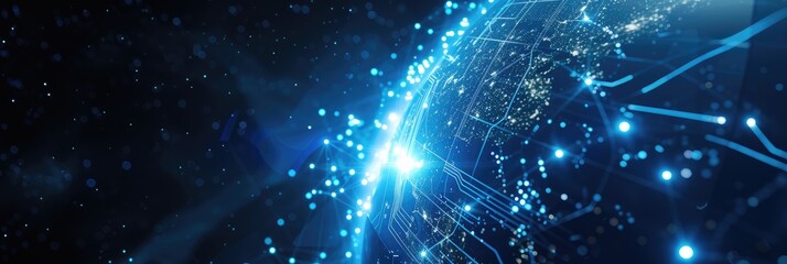 Wall Mural - Abstract Global Network Connectivity Background Image