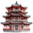 pagoda isolated on transparent background, element remove background, element for design - A traditional chinese style pavilion with red walls and green roof.