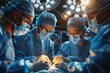 Man Medical Team Performing Surgical Operation in Modern Operating Room