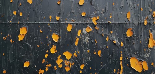 Canvas Print - Peeling Orange Paint on a Dark Metal Surface