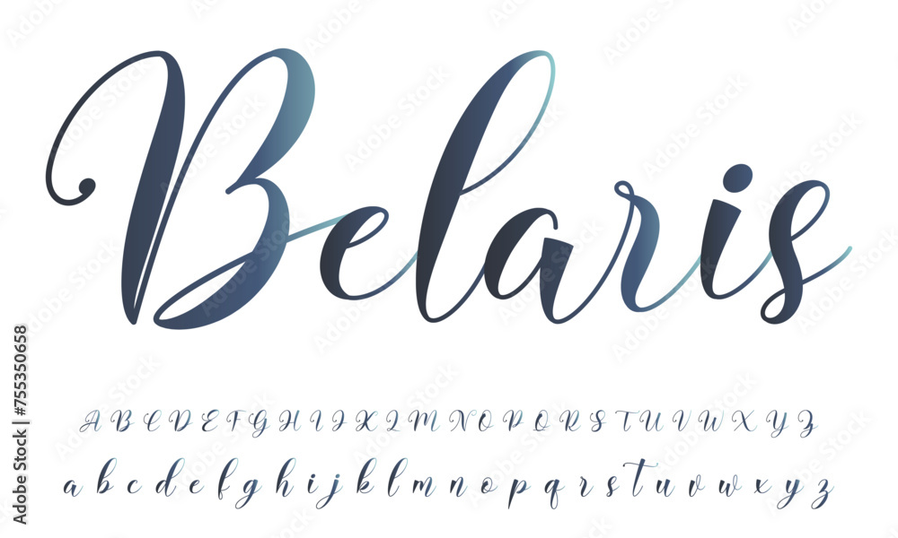 Hand drawn calligraphic vector monoline font. Distress signature ...