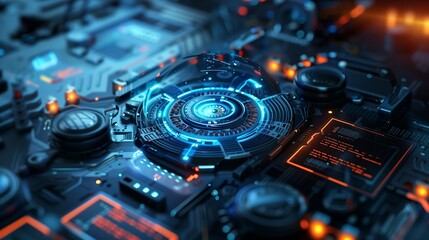Wall Mural - innovative technology concept featuring futuristic gadgets.