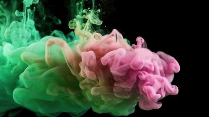 Poster - Colorful ink in water on a black background. Abstract background.