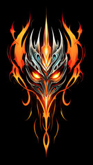 Wall Mural - Tribal Fire Face Design 