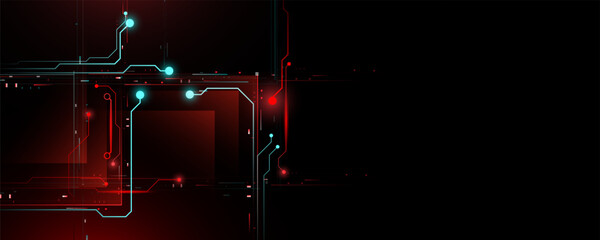 Wall Mural - high tech technology background image, circuit board, network, communication, data transfer, connect