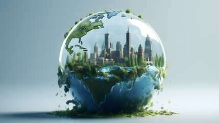 Canvas Print - Climate Change Earth 3d Rendering