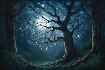 Wall Mural - tree in the night