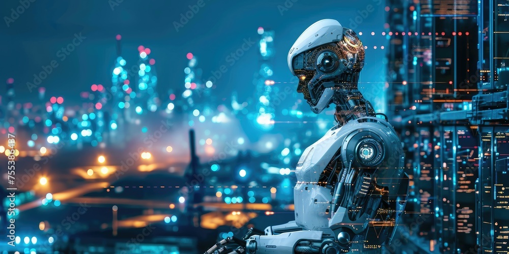 new normal Futuristic Technology in smart automation industrial concept ...