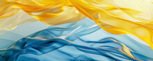 Abstract yellow and blue gentle soft waves, smooth background design.