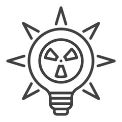 Canvas Print - Nuclear Light Bulb vector Radiation icon or symbol in outline style