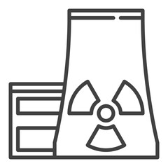 Wall Mural - Nuclear Power Plant vector Radiation Factory outline icon or symbol