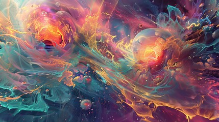 Wall Mural - A Multidimensional AI Universe: An abstract depiction of an AI-powered universe with multiple dimensions and alternate realities, exploring the concept of AI beyond traditional boundaries.