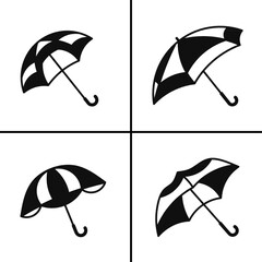 Wall Mural - Vector black and white illustration of umbrella icon for business. Stock vector design.