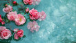 Rose in water,spa background.