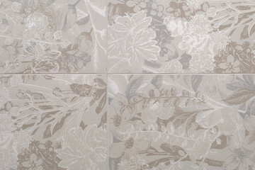 Wall Mural - white plant flower floor tile Texture Board Background Surface