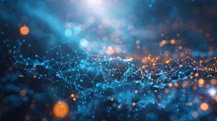Wall Mural - abstract background. connecting dots and lines ,data technology background.