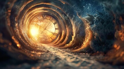 Wall Mural - background of time travel concept, a portal to any point in time. science fiction.