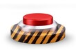 Red panic button isolate on a white background. 3D render
