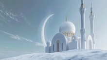 Mosque At Space On A Moon