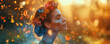 © Aquir - Beautiful stylish creative summer background. Spring fashion portrait of a woman with flowers and butterflies on her head and in her hair.  Female beauty concept