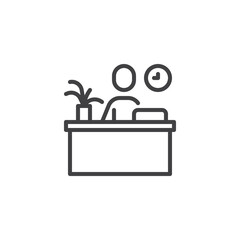 Wall Mural - office reception line icon