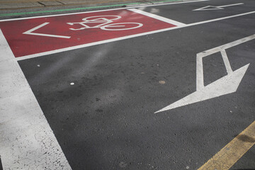 Canvas Print - Bike lane in the city