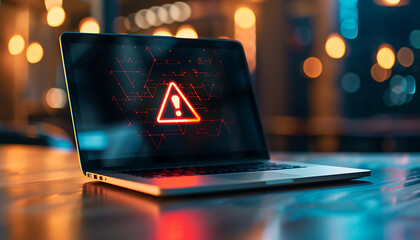 Aufkleber - notification icon warning about laptop security.