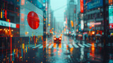 Fototapeta Big Ben - Japan flag with stock exchange trading chart double exposure, Asian trading stock market digital concept