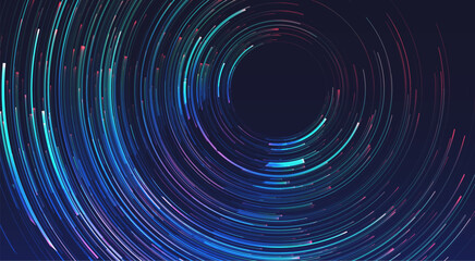 Glowing lines on blue background.