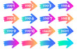 © pico - Steps 1 to 10 number icons with handwritten arrow design (bright gradient)