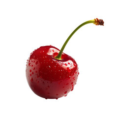Canvas Print - Fresh sour cherry fruit isolated on white background