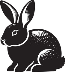 Sticker - Bunny black silhouette Illustration Vector