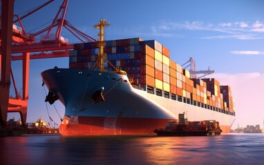 Canvas Print - container cargo freight ship